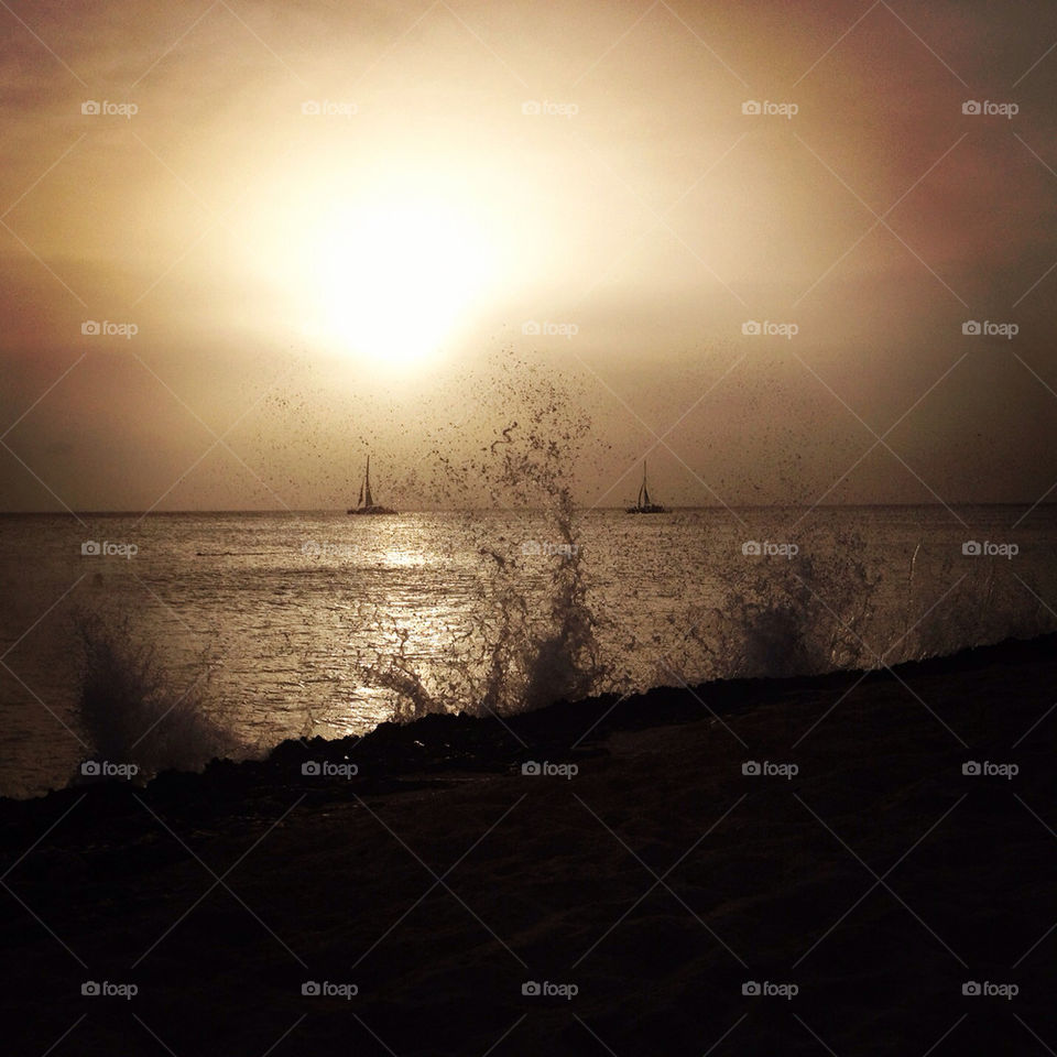 Nice sunset at aruba