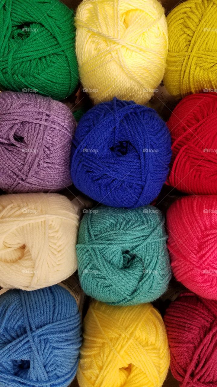 Multi colored ball of wool