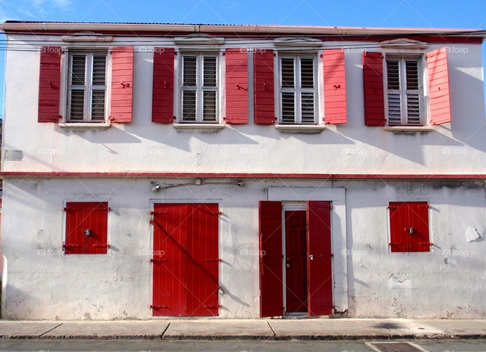 Red shutters
