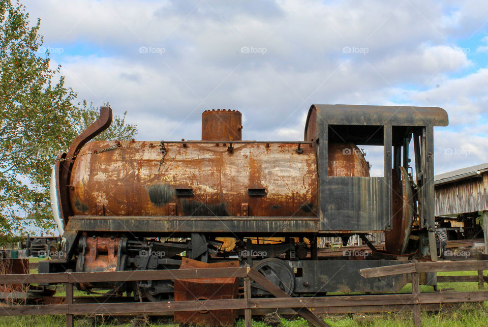 Old, antique train engine