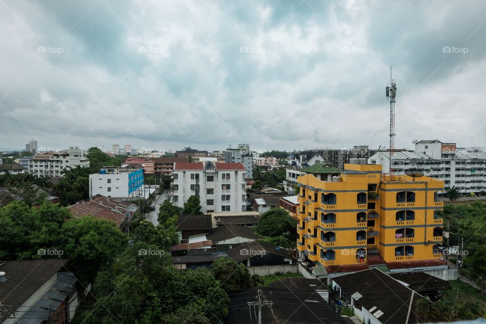 Cloudy day over the city in Chiang Mai , Thailand