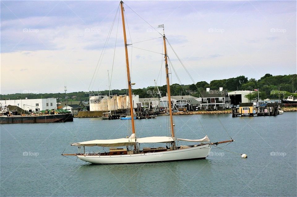 Anchored Sailboat