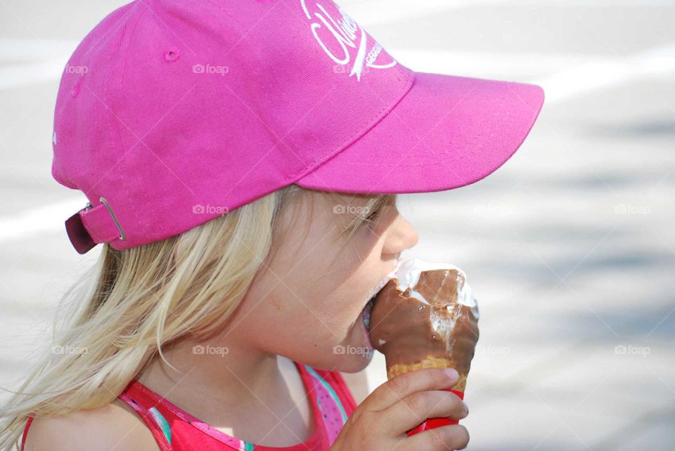 Girl eating ice cream