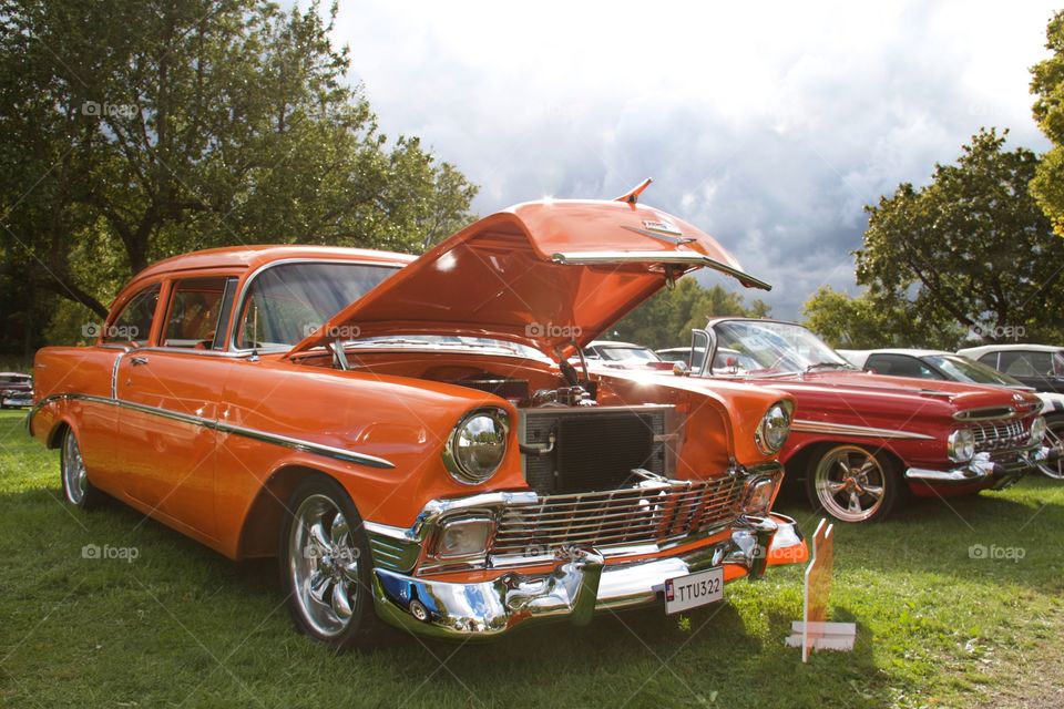 Chevrolet 1956. Orange Chevrolet 1956