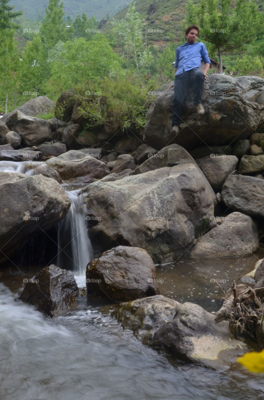 Water, River, Stream, Rock, Waterfall