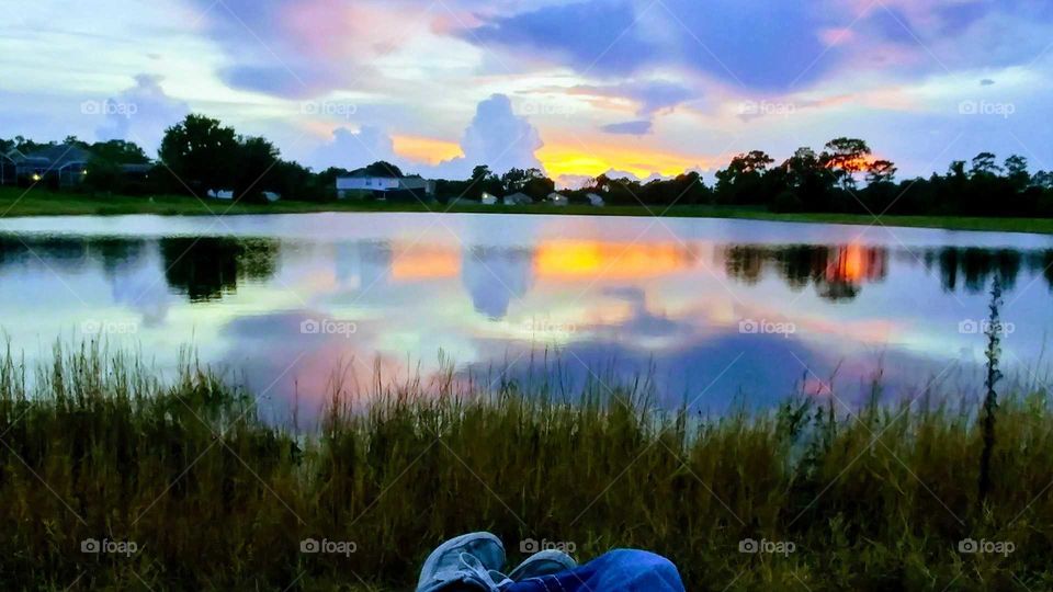 Secluded Neighborhood Pond Outside of Orlando, FL