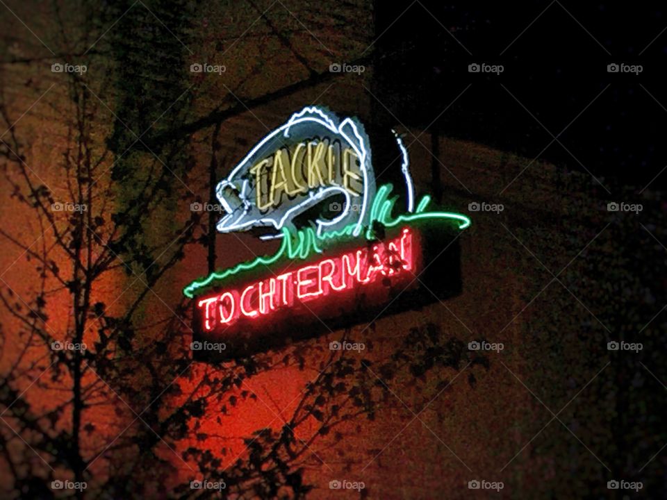 Fishing tackle neon sign