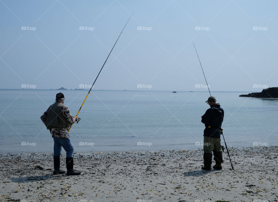 Fishermen, Waiting for a Bite in Jersey, Channel Islands