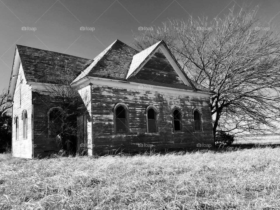 Abandoned church in rural Oklahoma