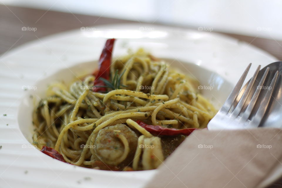 Pasta noodles in bowl