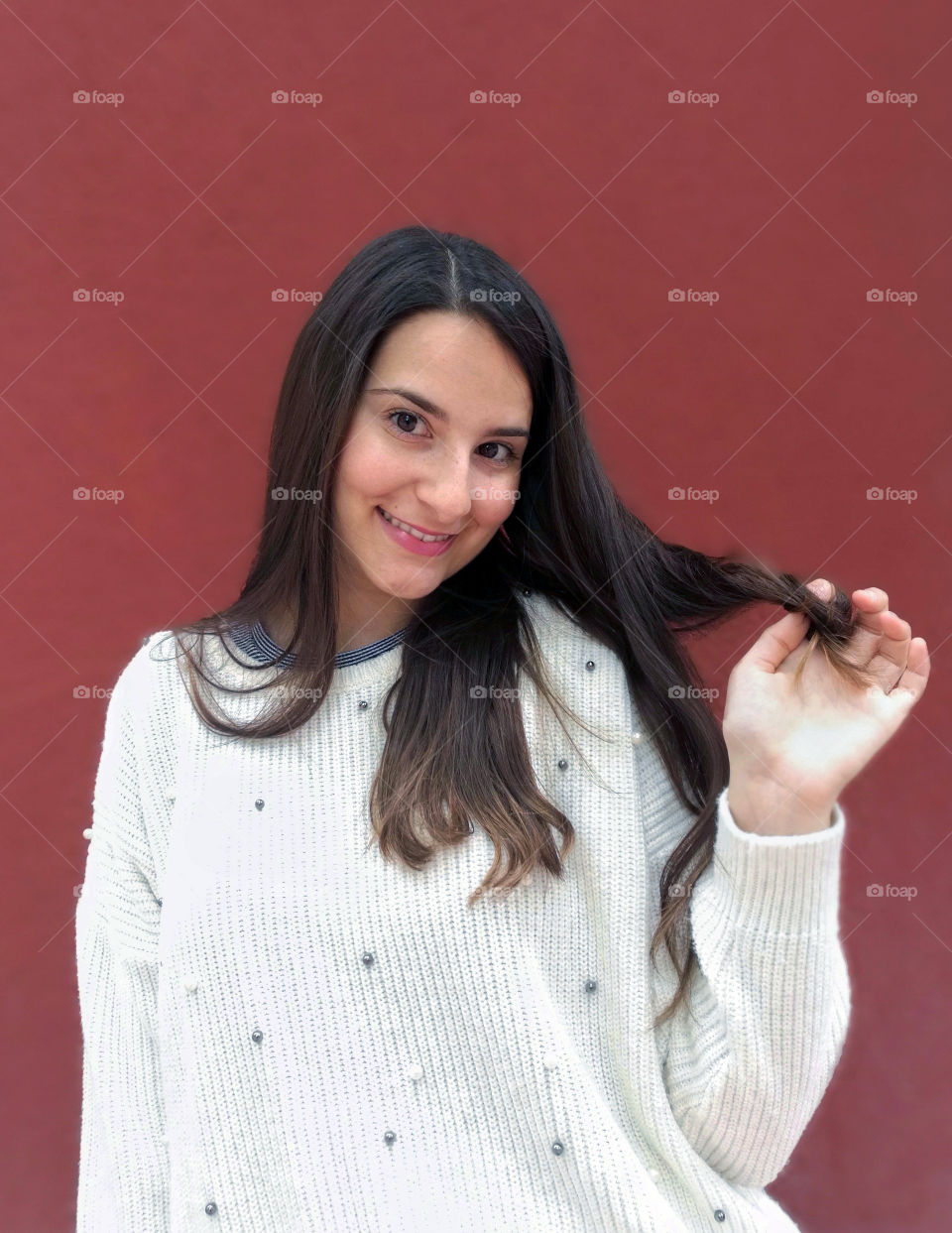 Portrait of young woman Flirting with camera