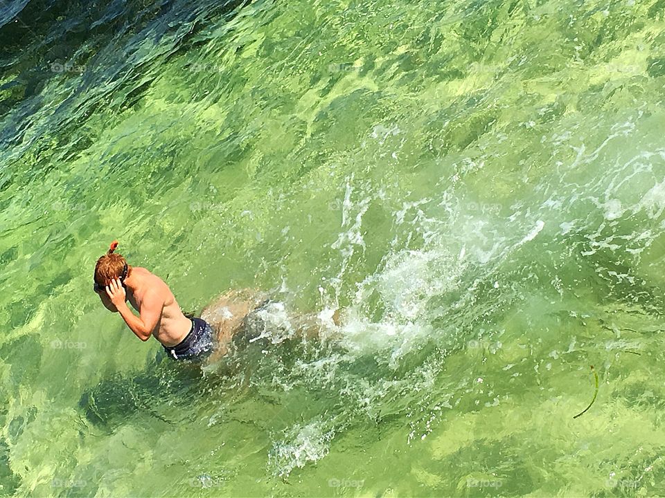 Local youth snorkelling in south Australia 