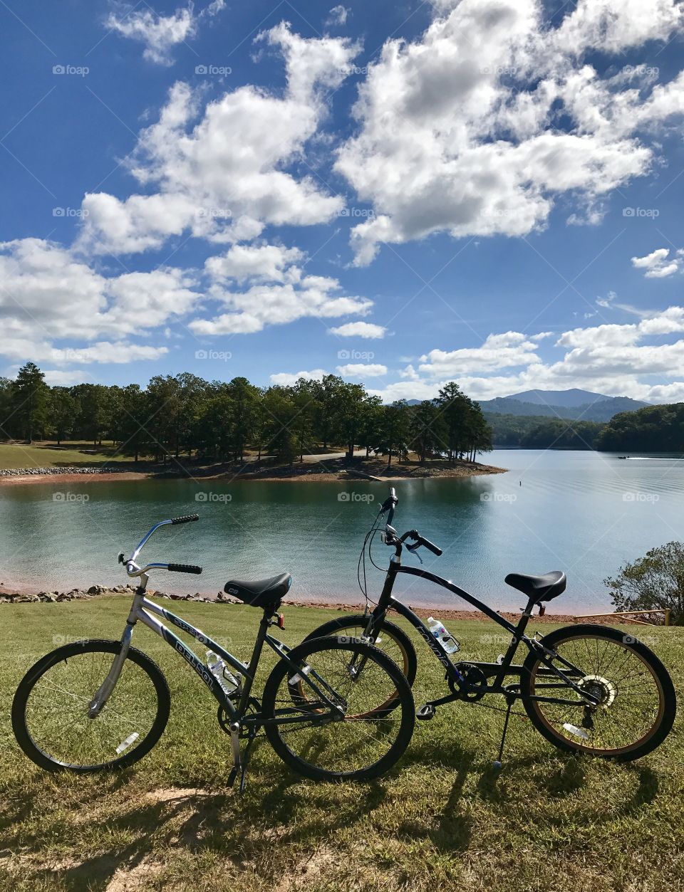 Bike trail with lake view