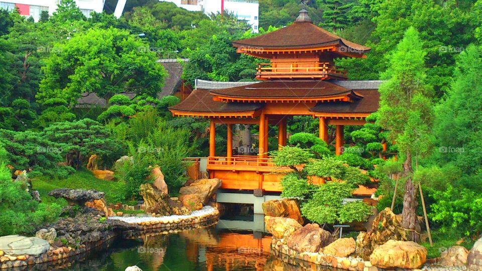 temple garden. Chinese garden