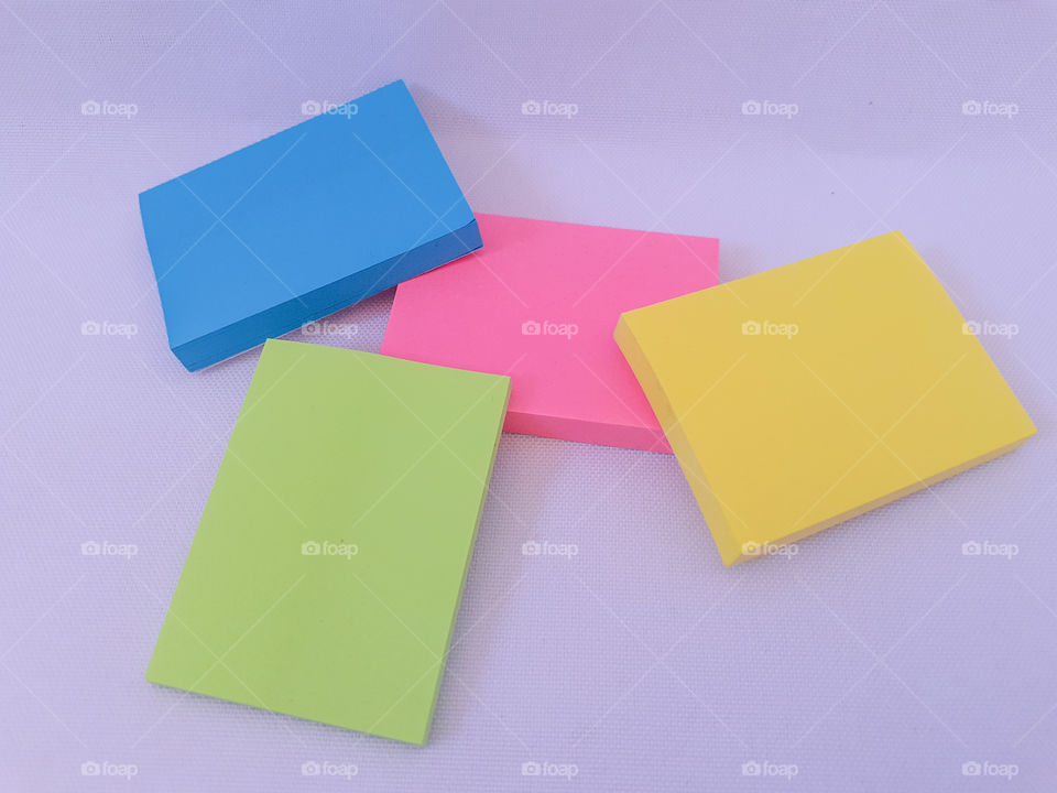 pink post-it with another colors