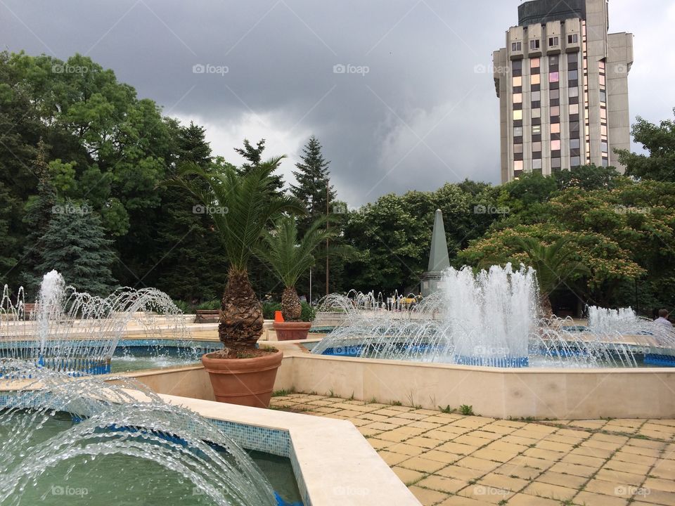 Fountains and building in Varna