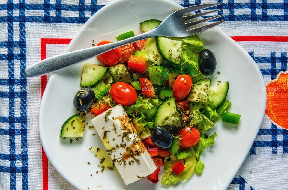 Cooking Greek salad