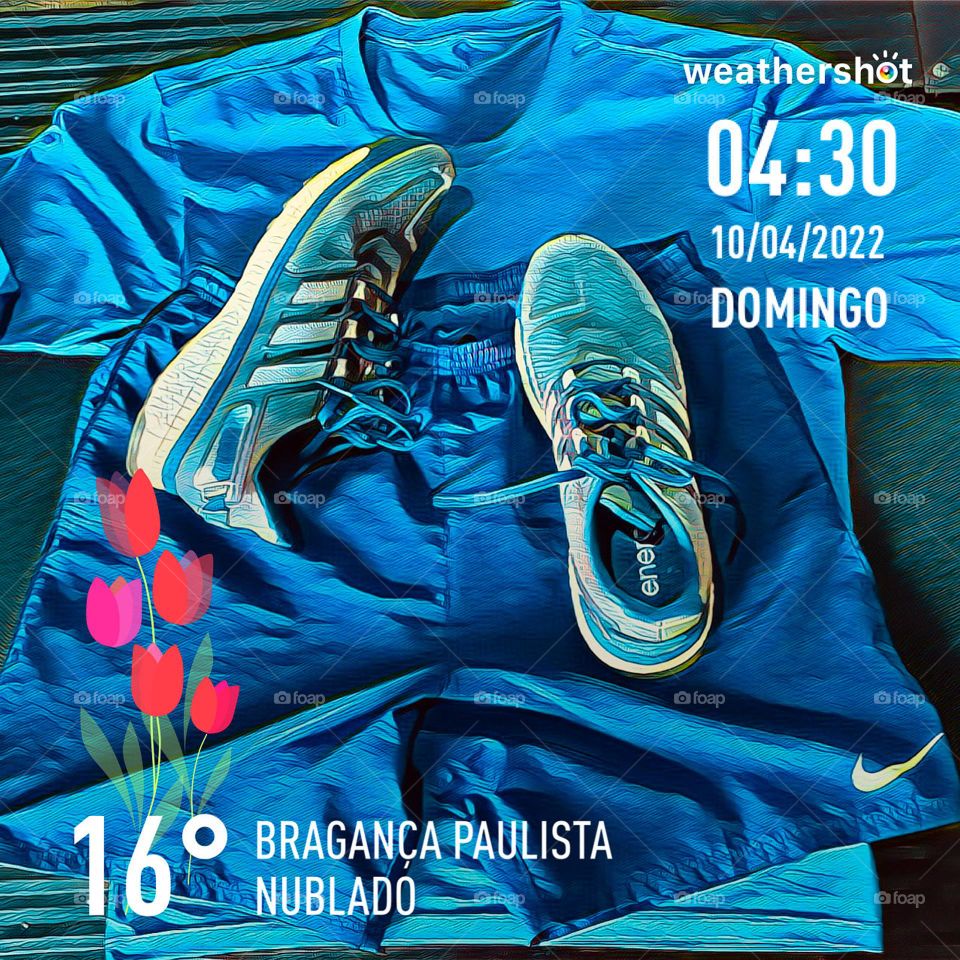 🏃‍♂️ 🇺🇸 Good Morning!  Everything ready to sweat the shirt. Let's go for a good morning jog?  Running is good for your health! / 🇧🇷 Bom dia! Tudo pronto para suar a camisa. Vamos para um bom cooper matinal? Correr faz bem para a saúde! 