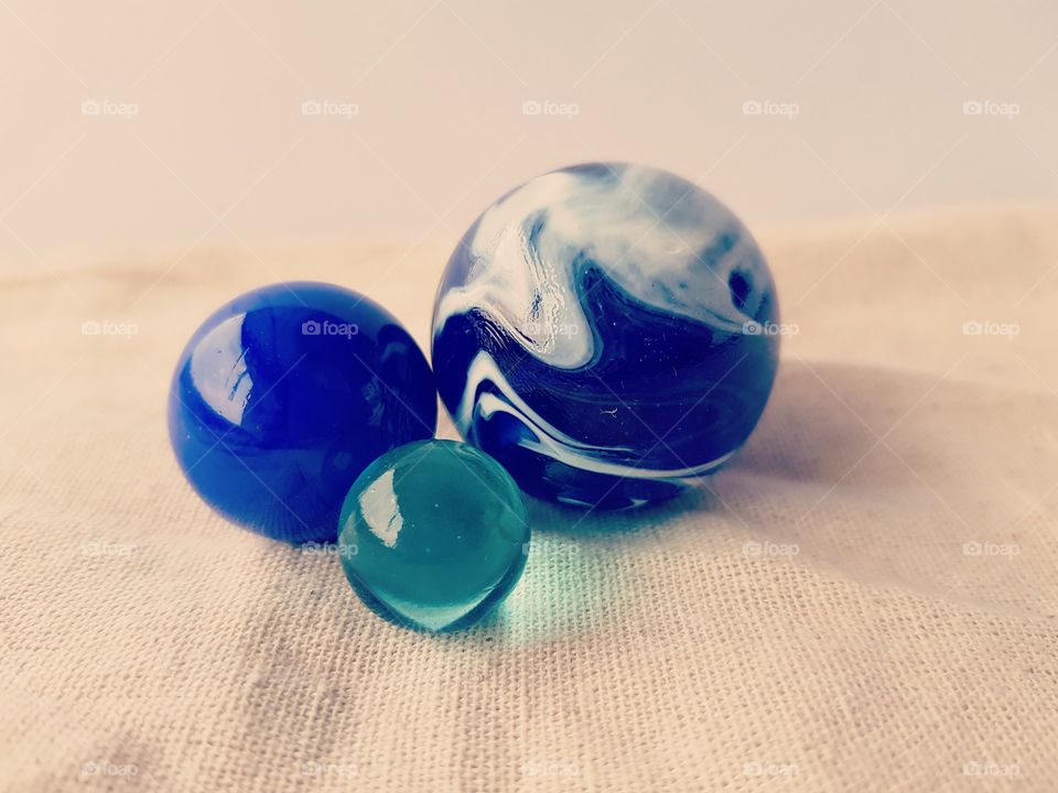 Marbles in blue