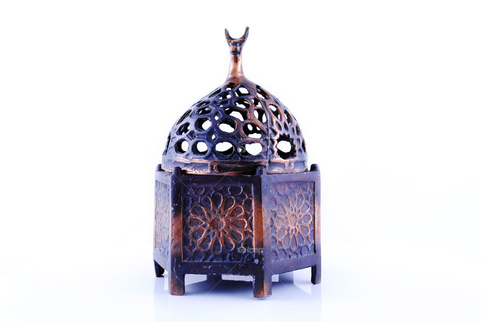 Handmade incense burner isolated background