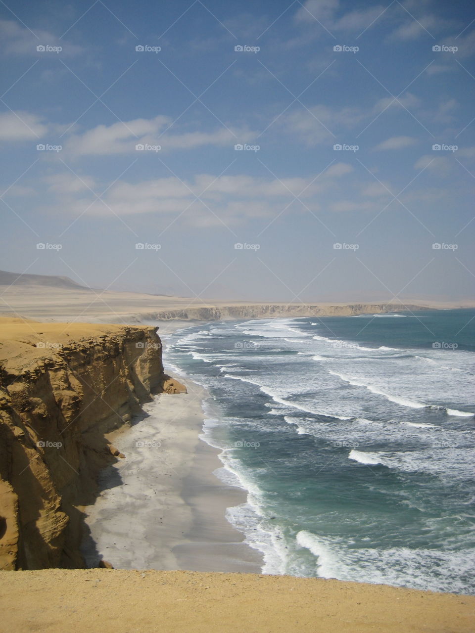 cliffs and beach of southern peruvian coast