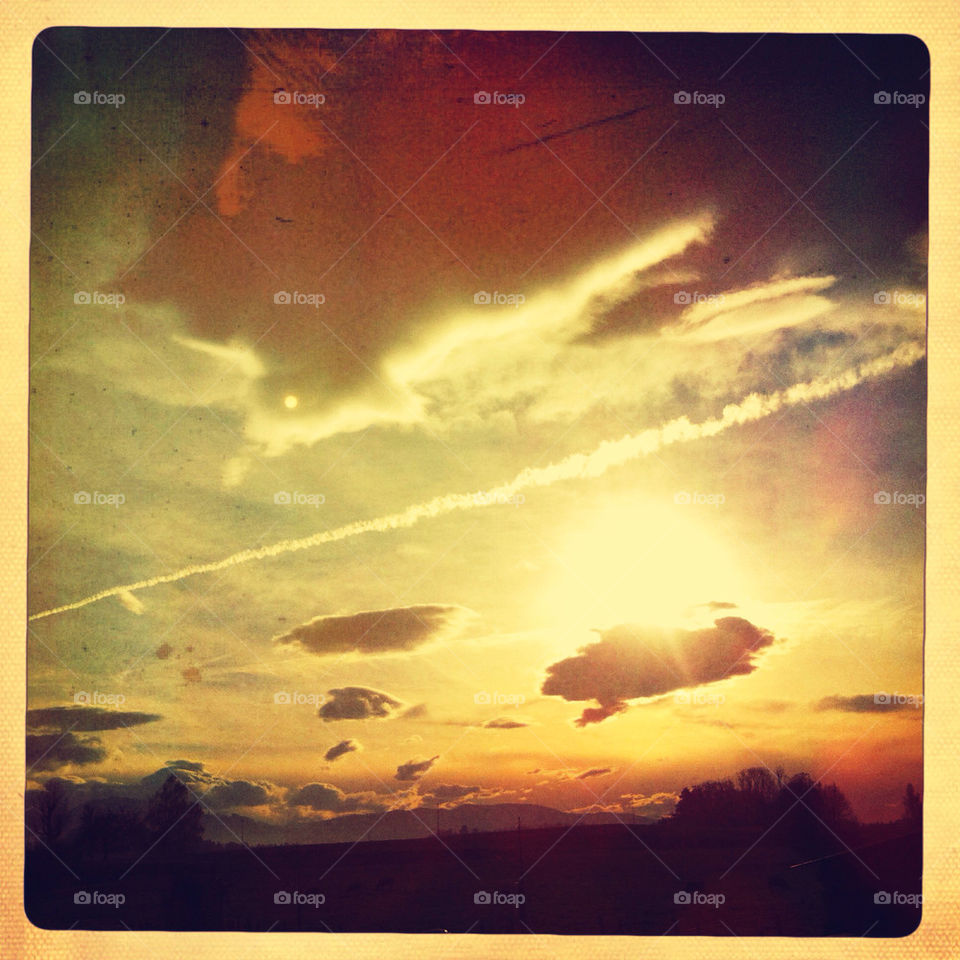 sky light vintage clouds by nivoa