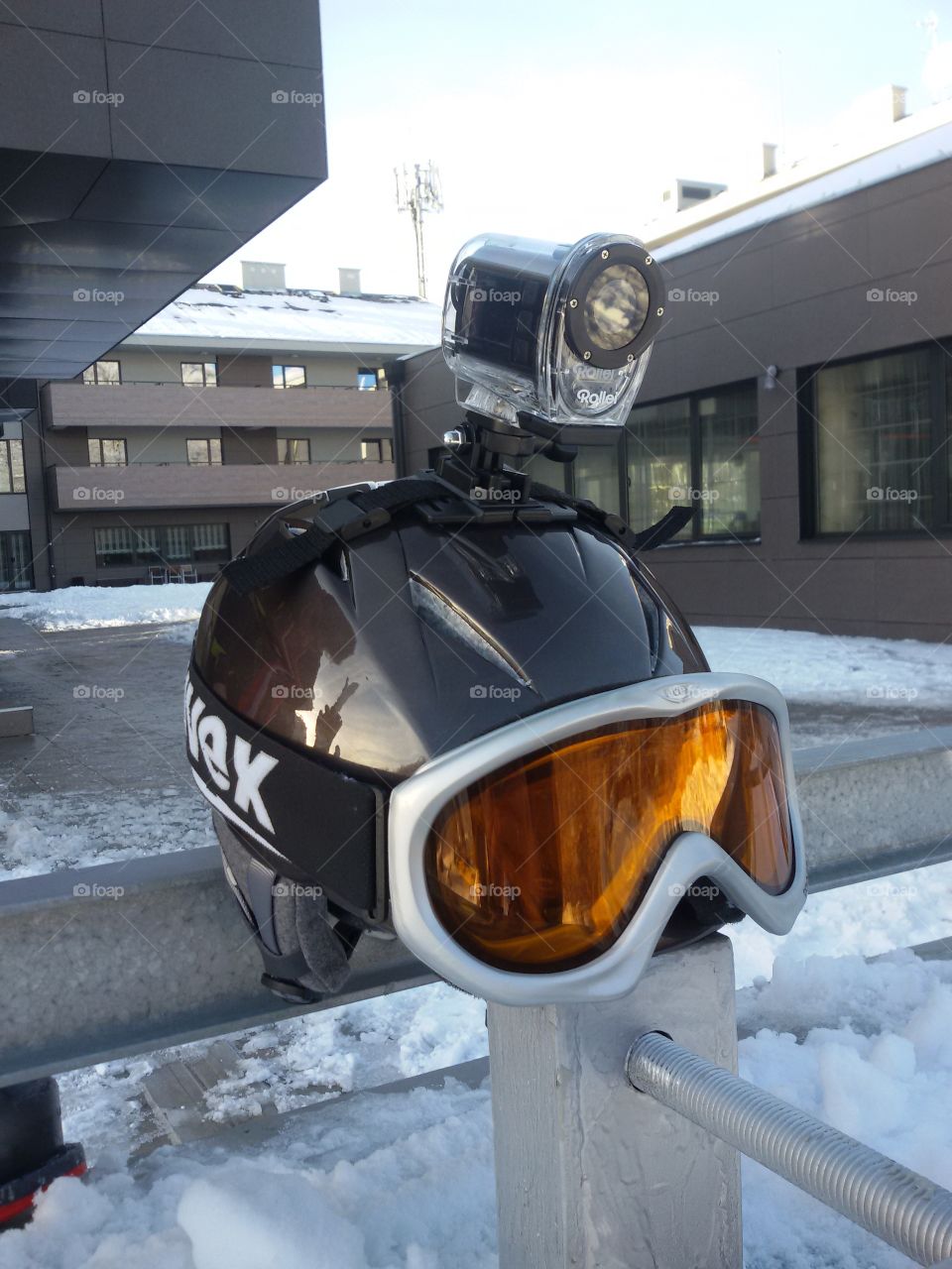 winter helmet with camera