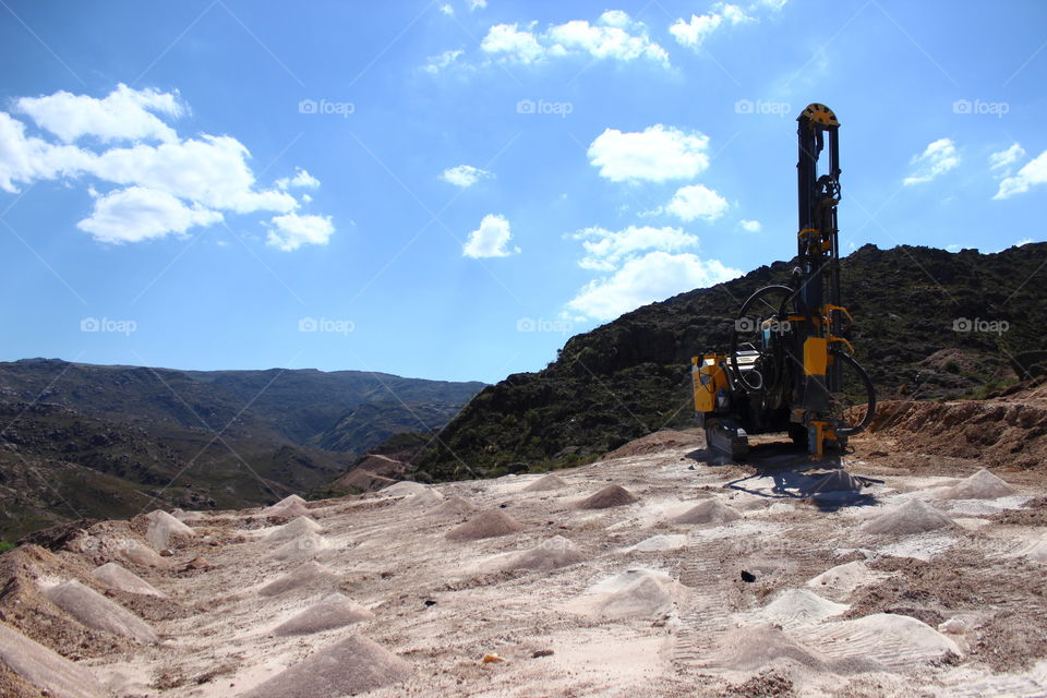 rock drilling. drilling rocks at top Mountain in mining industry