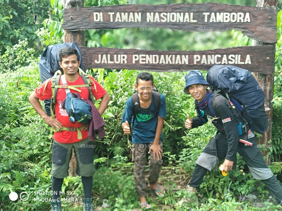 tracking Tambora mountain Sumbawa island Indonesian
