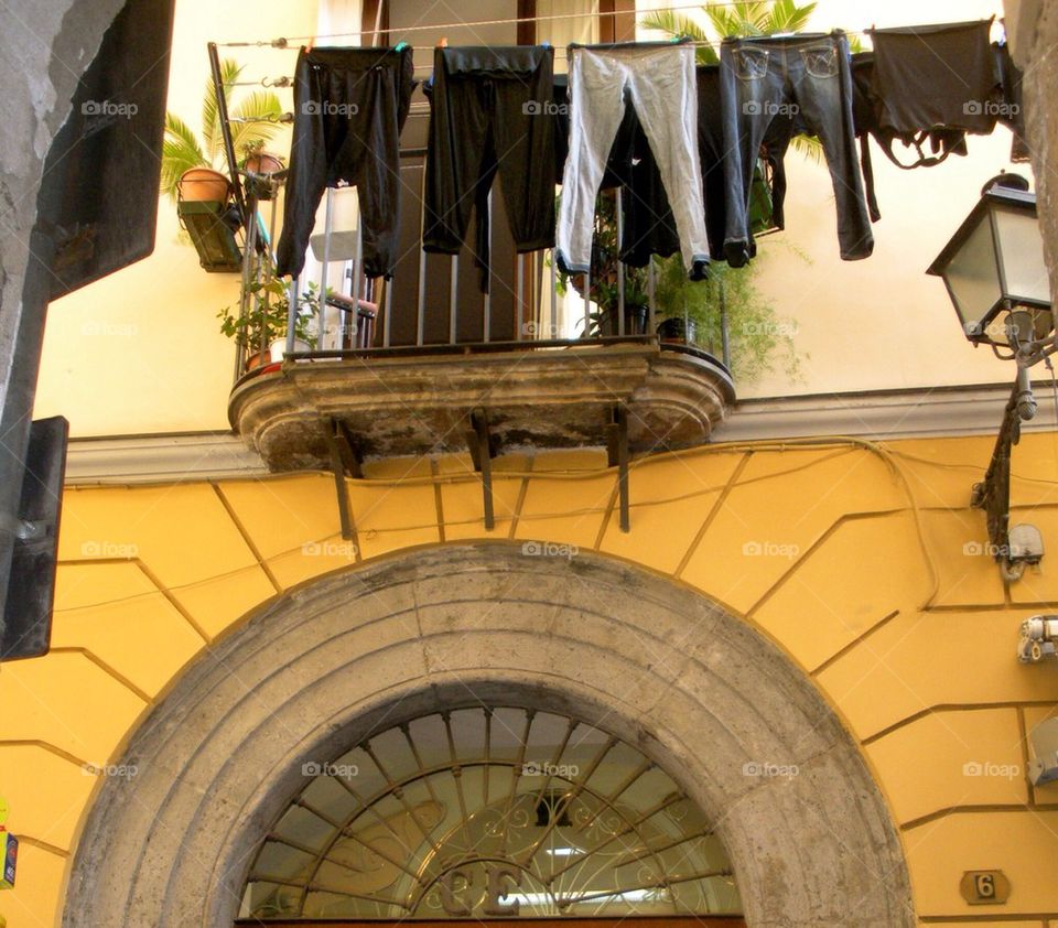 Laundry day in Italy. 