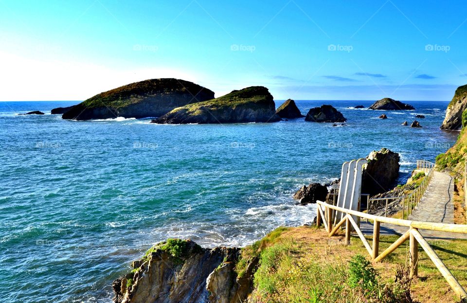 Beach in the Cantabrian coast in Spain