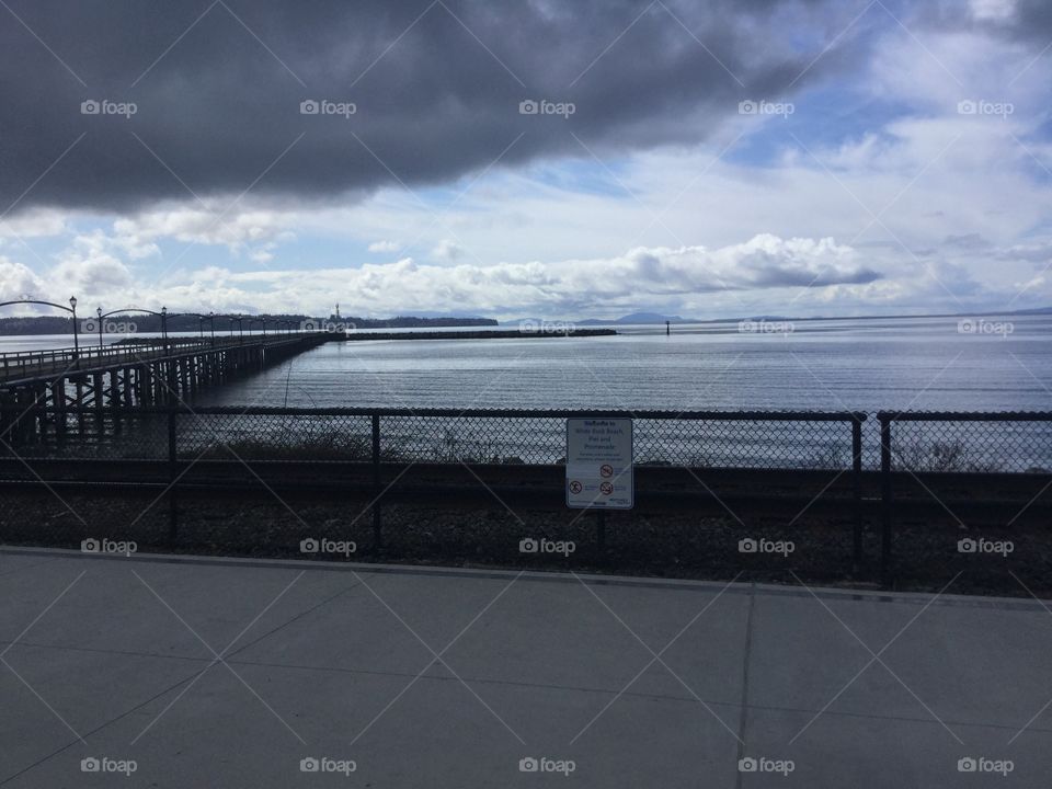 Horizon over the Pacific Ocean in White Rock, British Columbia, Canada 