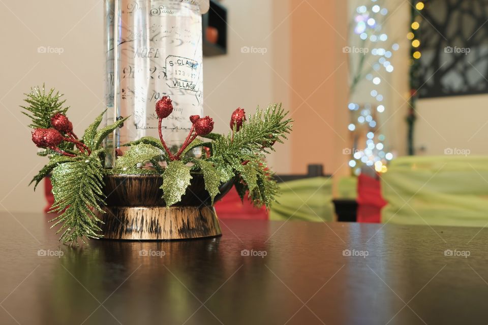 Christmas table decoration on Christmas Eve