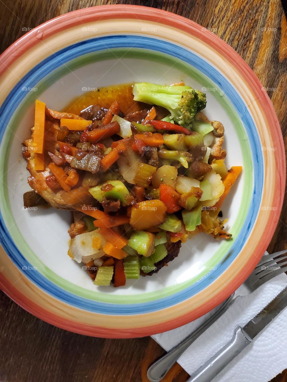 Pork loin with vegetables
