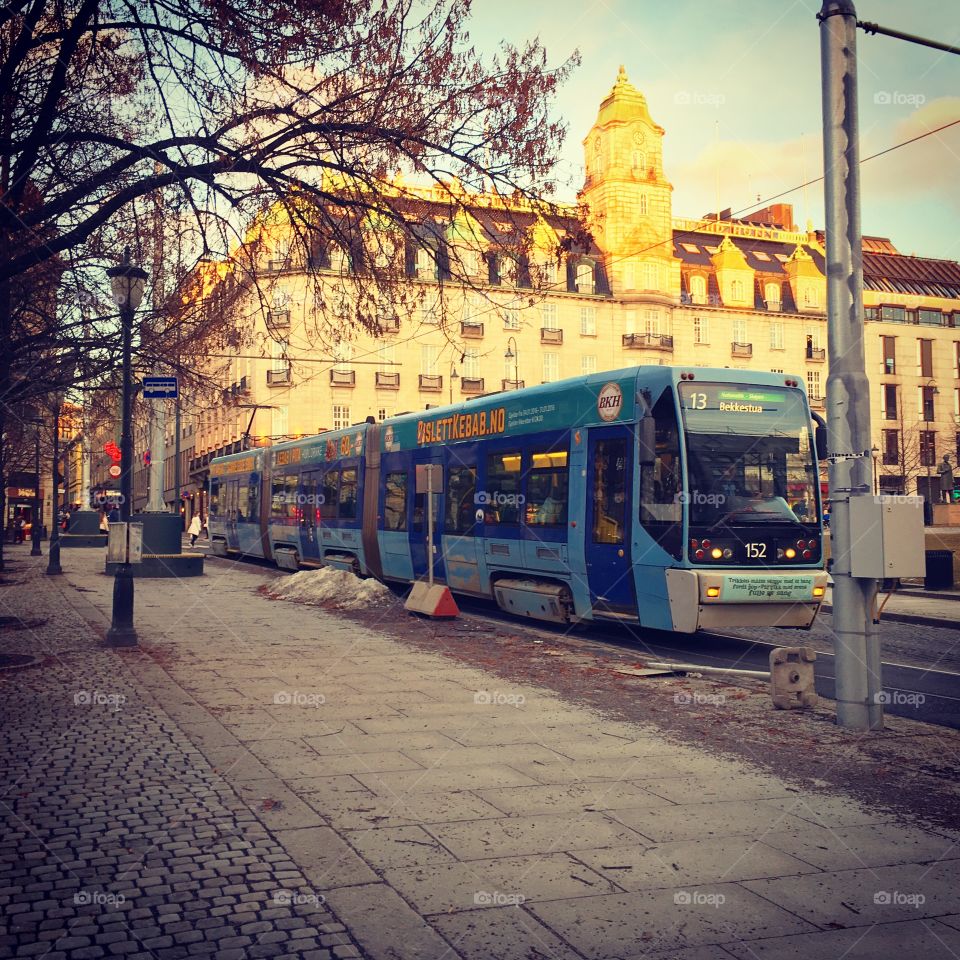 Tram in central Oslo 
