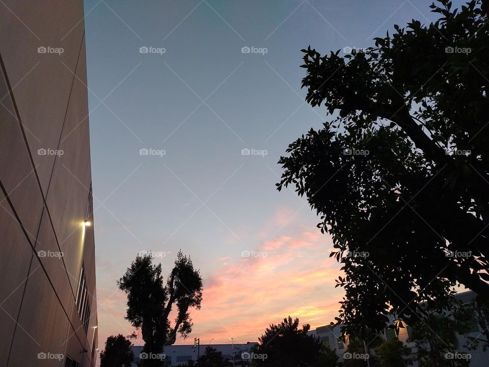 Sunrise while on foot patrol of a client site in Otay Mesa California. The industrial complex is less than five miles from the US/Mexico border.