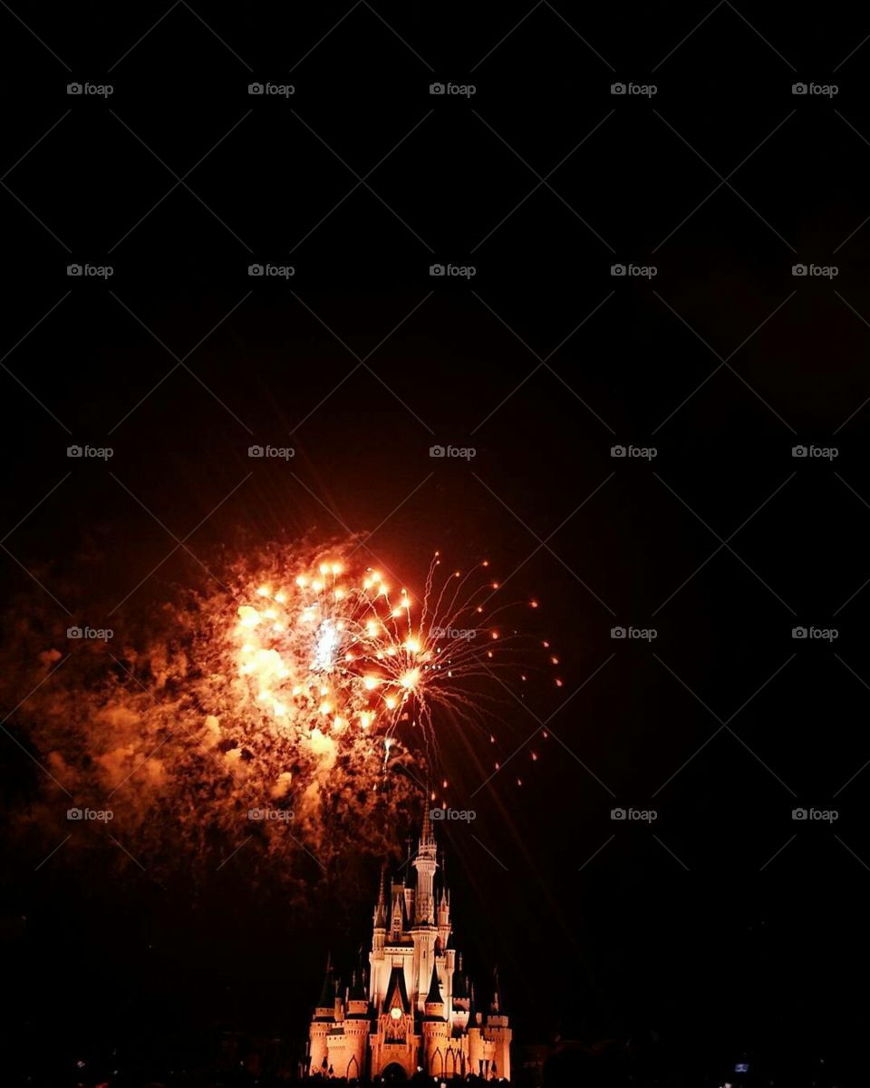 Fireworks at the Magic Kingdom in Orlando Florida