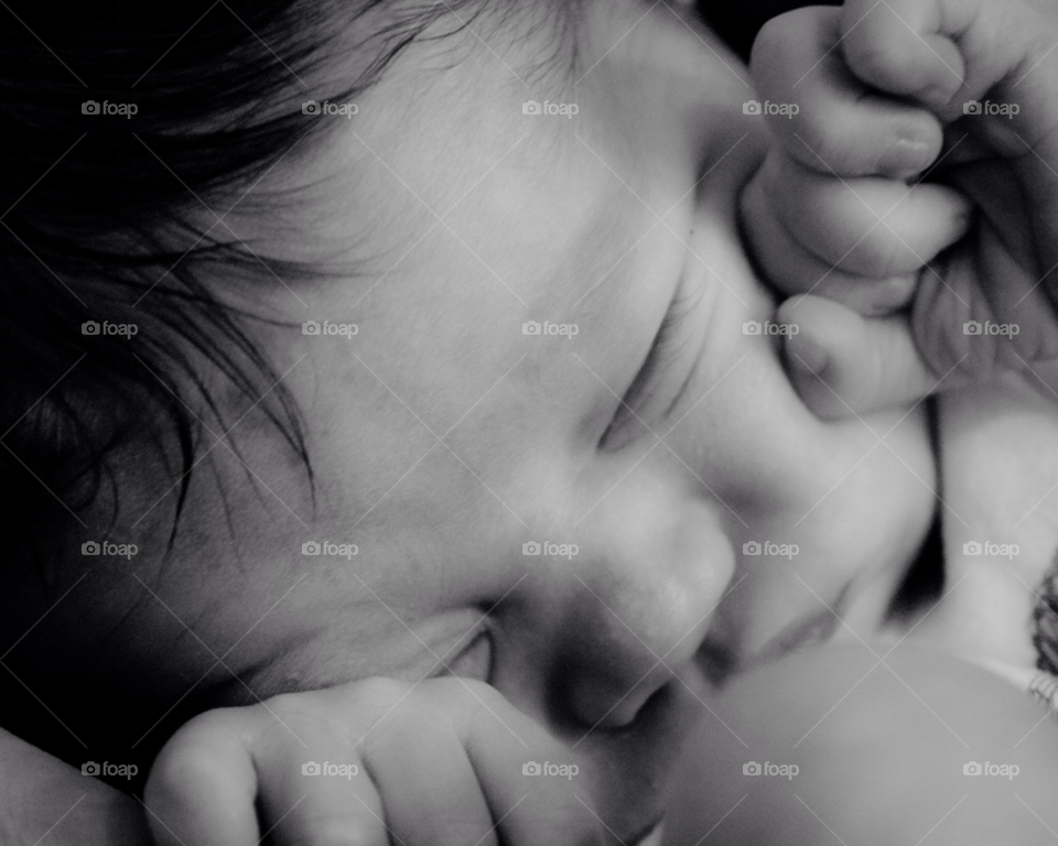 baby sleeping small black and white by ponchokid