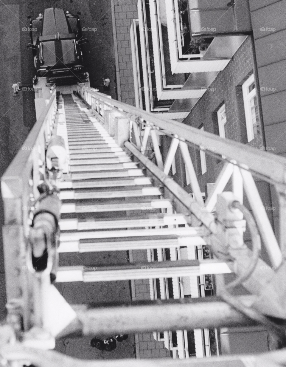 ladder firetruck looking down high up by MagnusPm