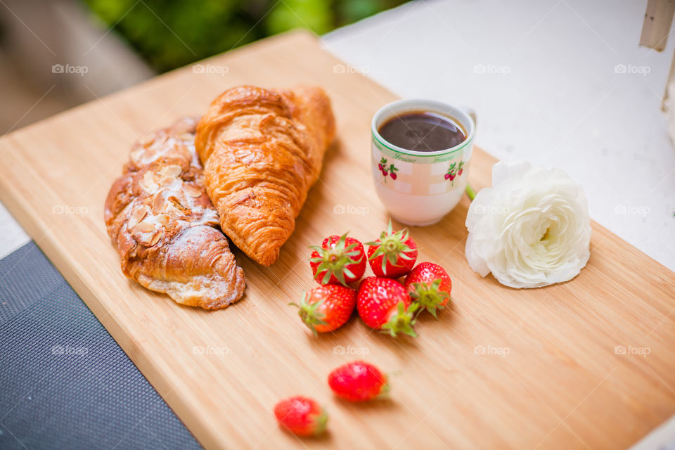 Morning breakfast in bed