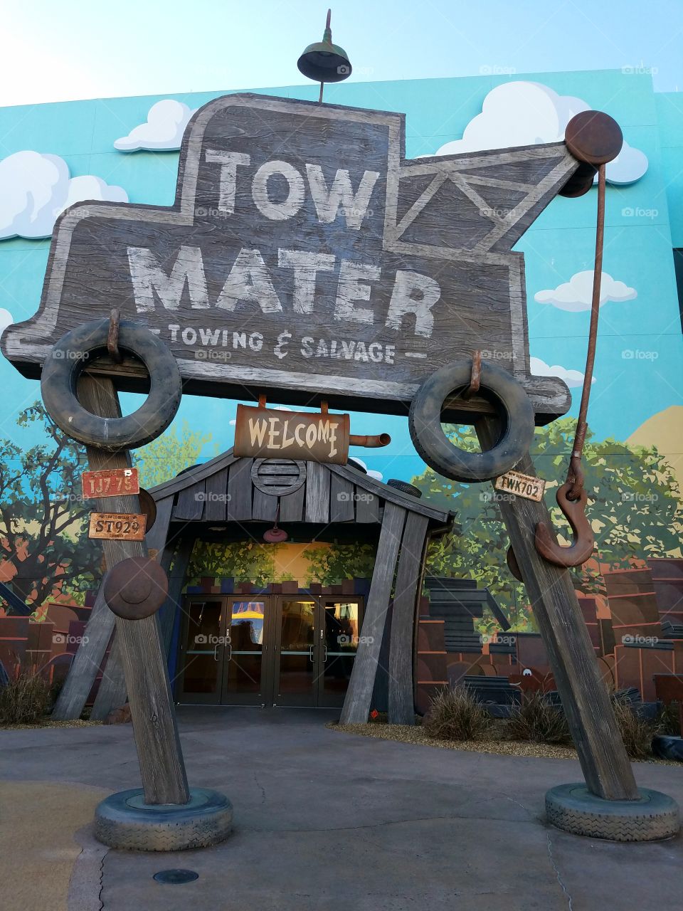 Tow Mater sign at Disney's Art of Animation resort