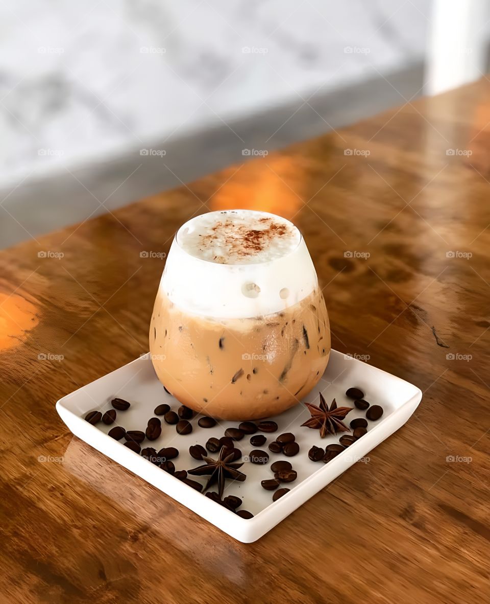 simple coffee with plate