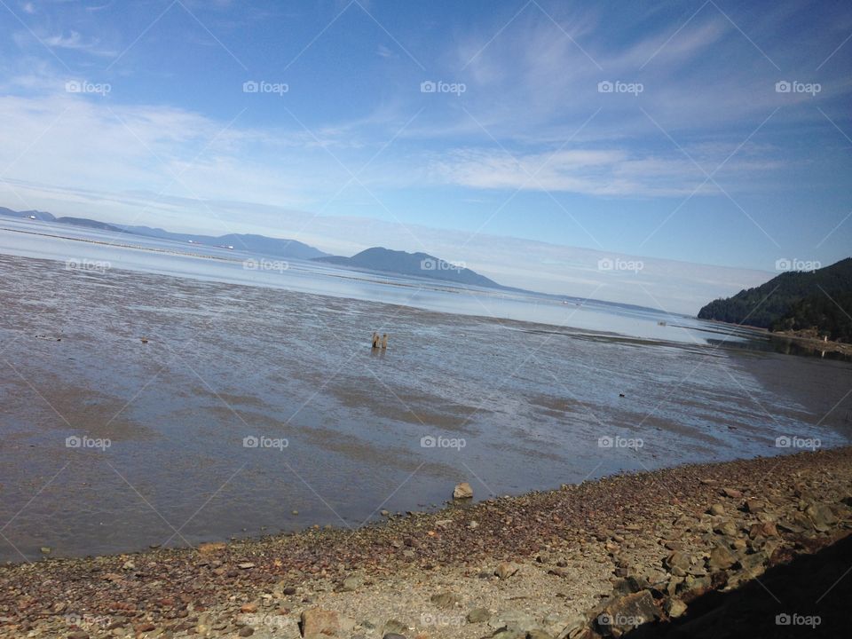 View from the train. Amtrak Cascades route from Seattle to Vancouver.