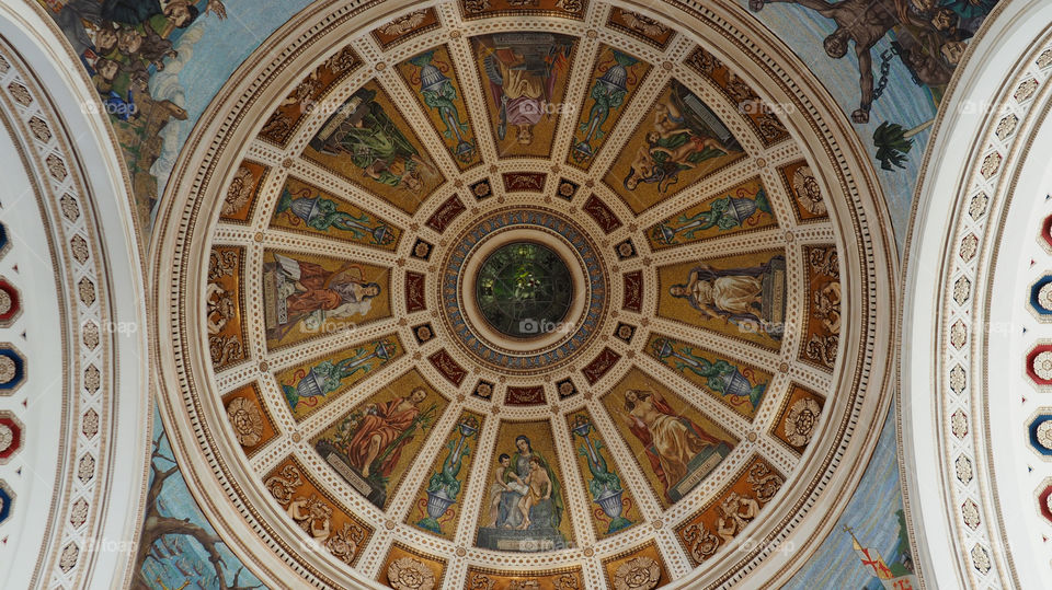 Interior dome san juan Puerto Rico marble official building 