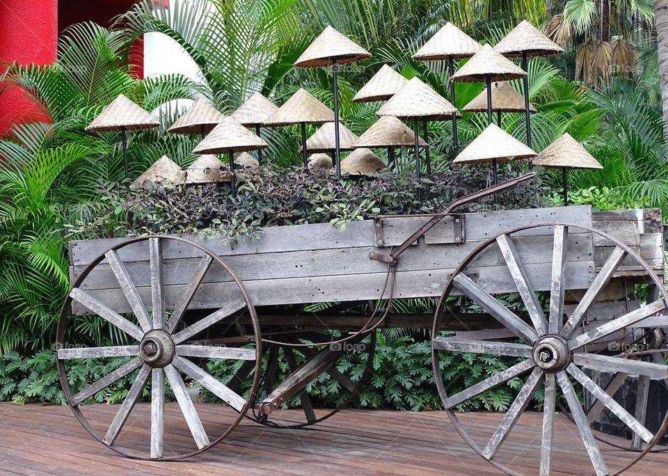 Lighted flower cart
