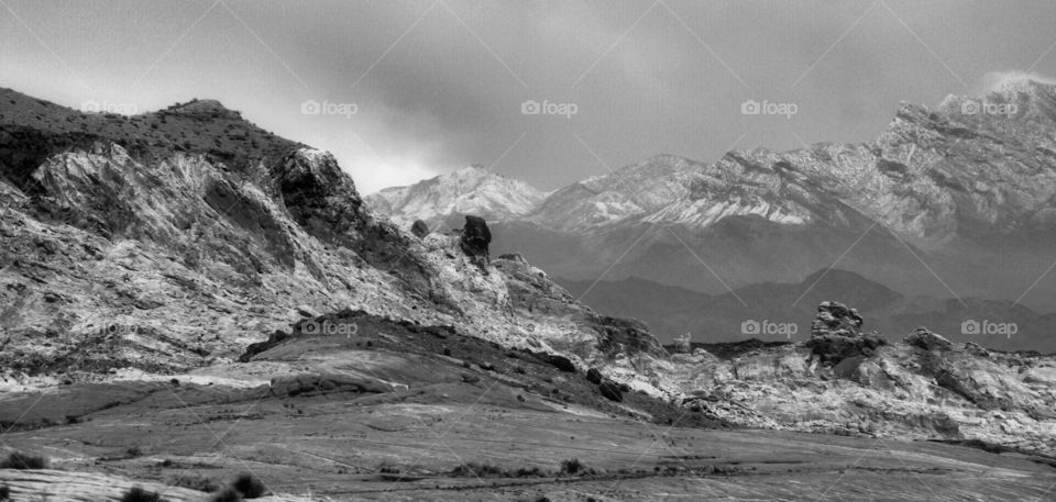 View of mountains during winter