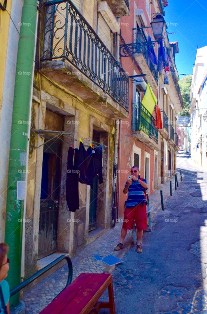 Tourist taking pictures in Portugal 