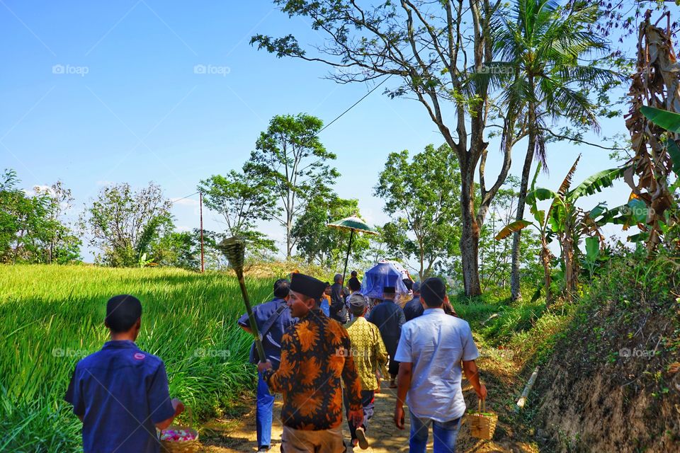 funeral procession in a javanese village of Indonesia