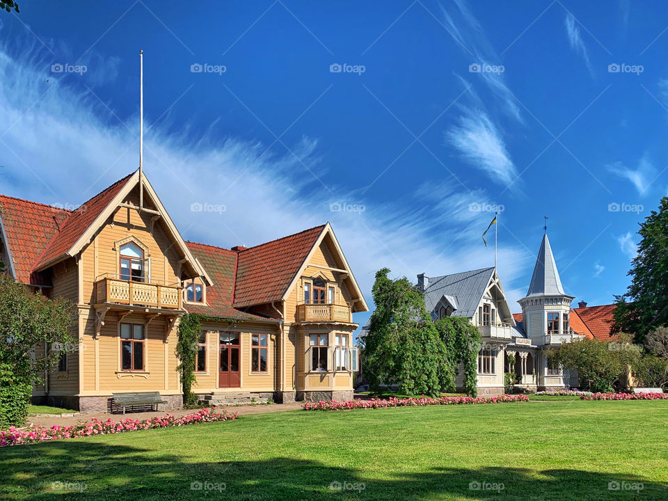 Old tree houses in Hjo Sweden