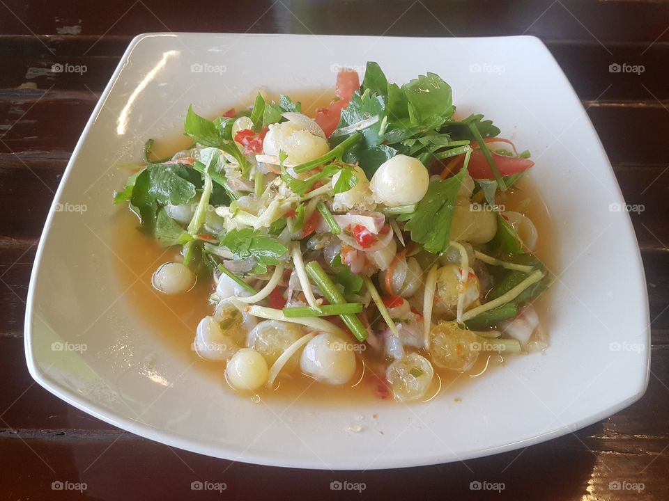 spicy giant catfish roe salad